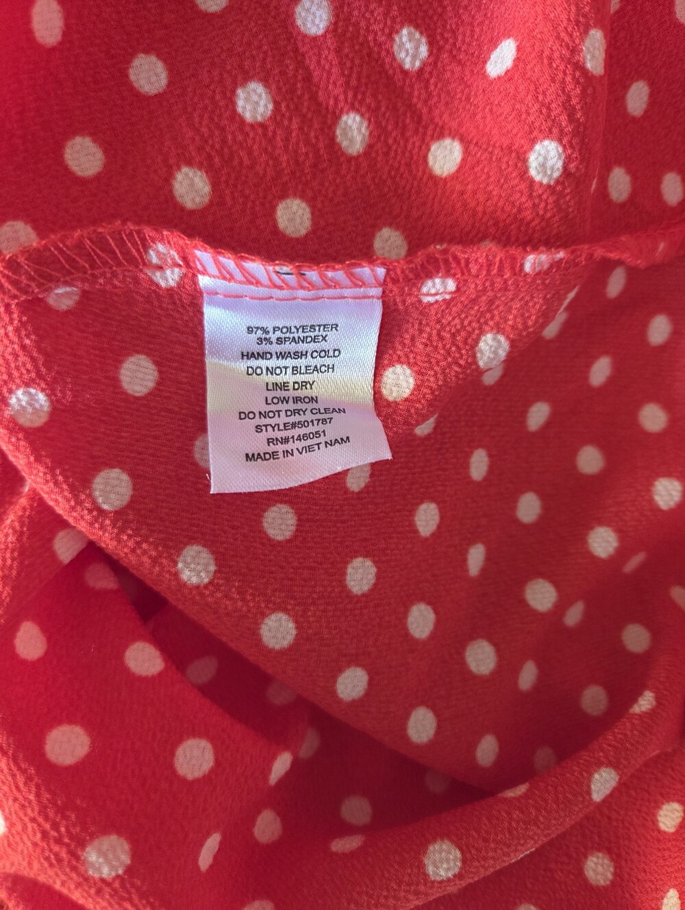 Monteau Los Angeles Red & White Polka Dot Button-Front Dress - Small - Picture 6 of 8
